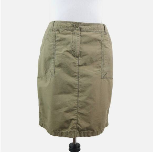 J. Jill Dresses & Skirts - J Jill Size 14 Utility Pencil Skirt Cotton Cargo Pocket Khaki Green